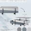 Table basse moderne grise et blanche avec plateau de rangement organisé avec fonction de levage