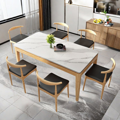 Modern simple rectangle dining table sets