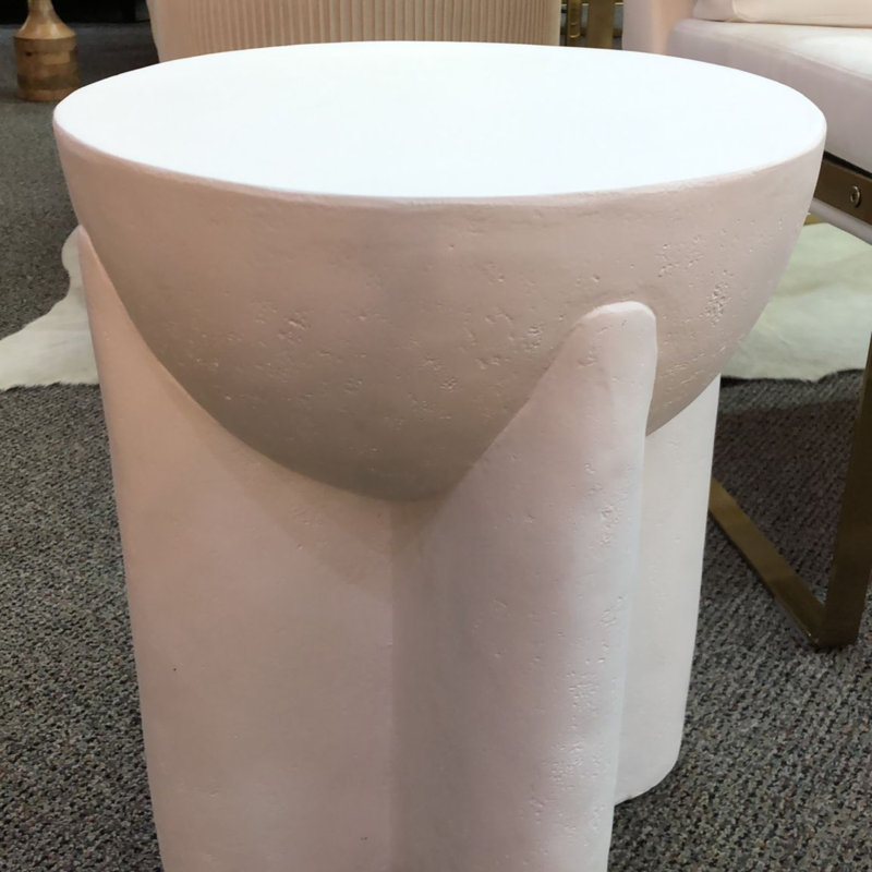 Table d'appoint Aleks, Blanc / beige