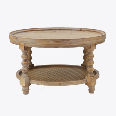 Round 2-Tiered Side Table, Natural End Table
