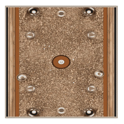 Washable Petanque Sports Area Rug
