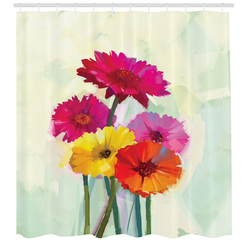 Ensemble de rideau de douche et crochets Gerber Daisy, H 75 po x l 69 po