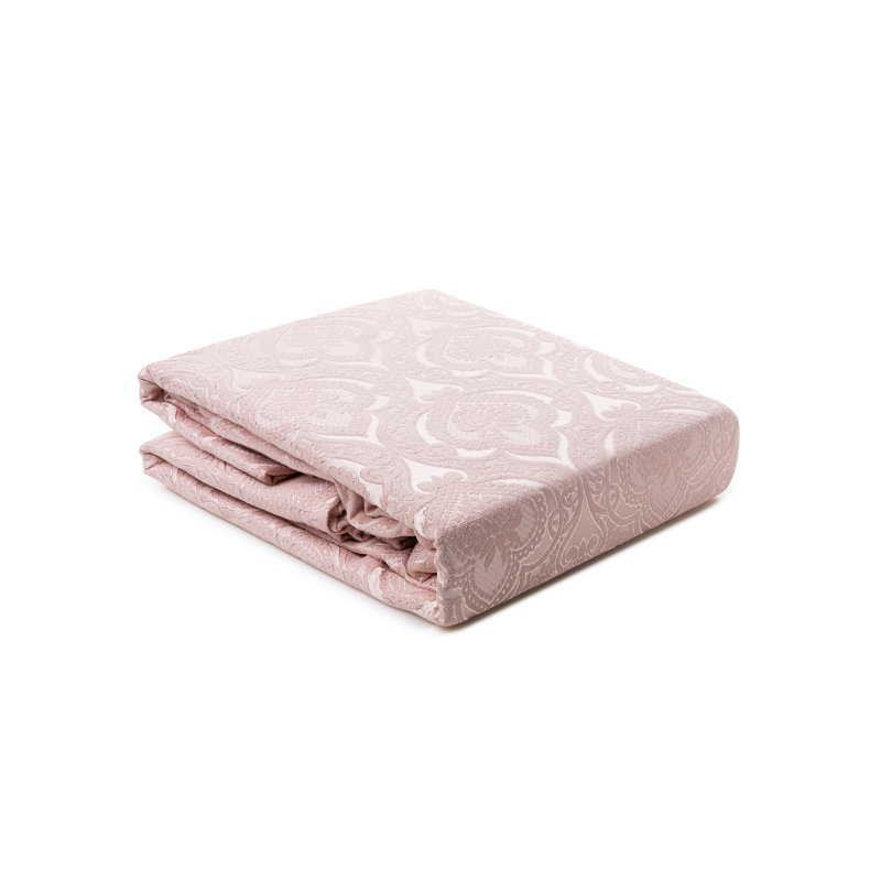 Medora Cotton Damask Bedspread with Pillowcases, Pink