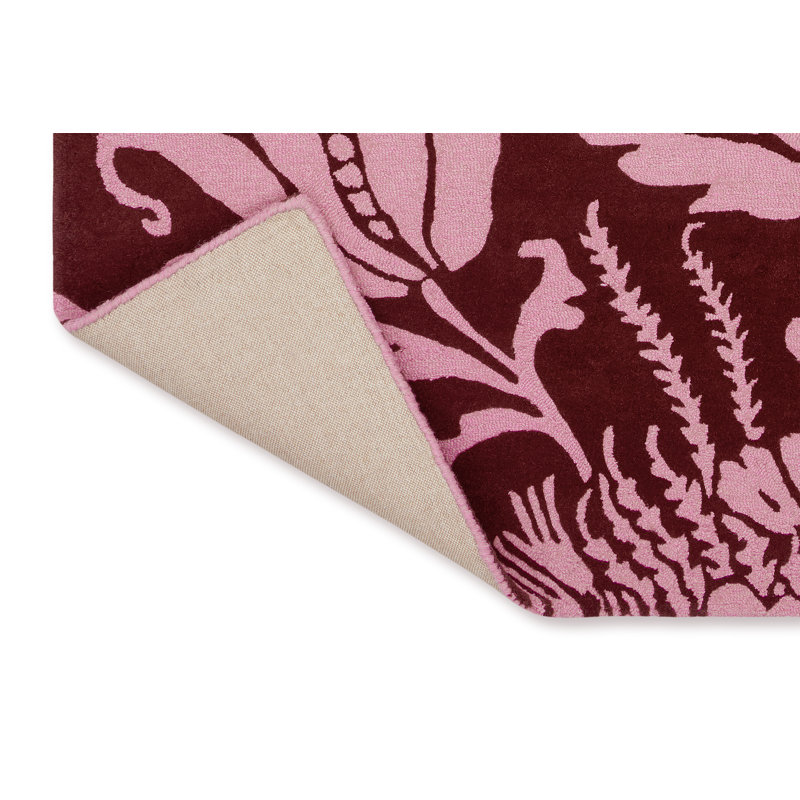 Wool Floral Area Rug in Pink/Purple, Rectangle 8'2" x 11'6"