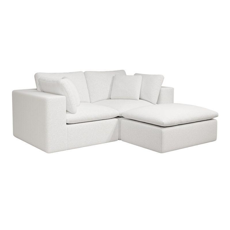 Canapé modulaire 78,8 * 68,9 po, Velours côtelé blanc