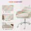 Chaise de bureau Fluffy Unicorn avec dossier moyen et accoudoirs, base pivotante blanche à 5 branches