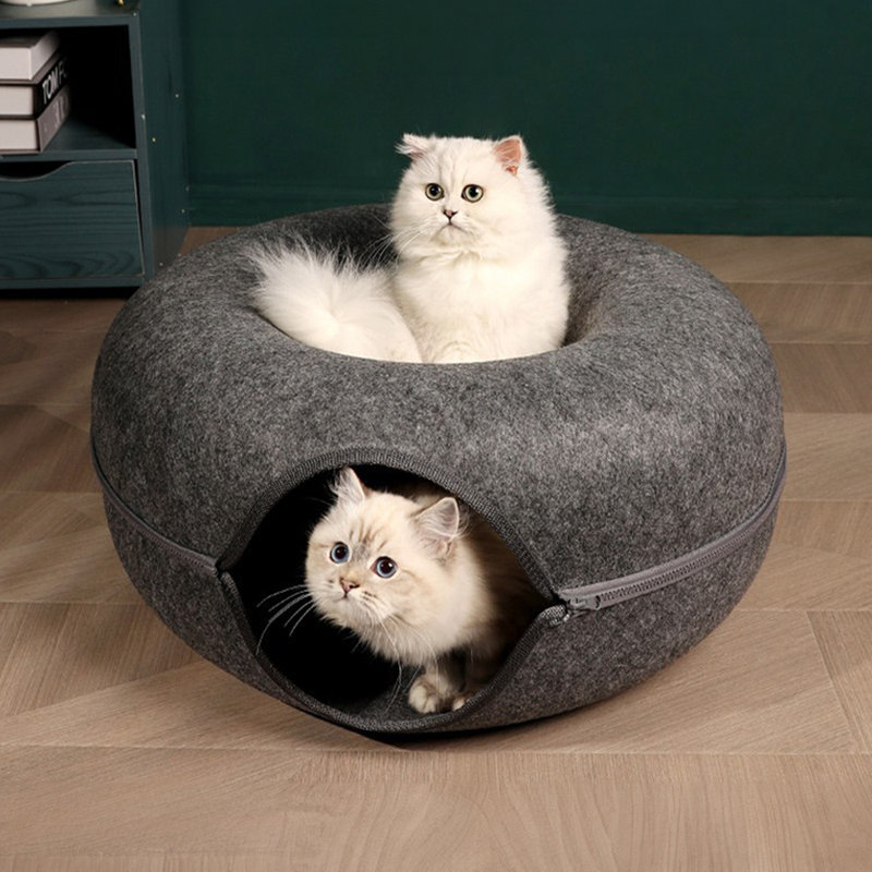 Wimberley Velvet Nest Pet Bed, 20 H x 50 W x 50 D cm, Dark Grey
