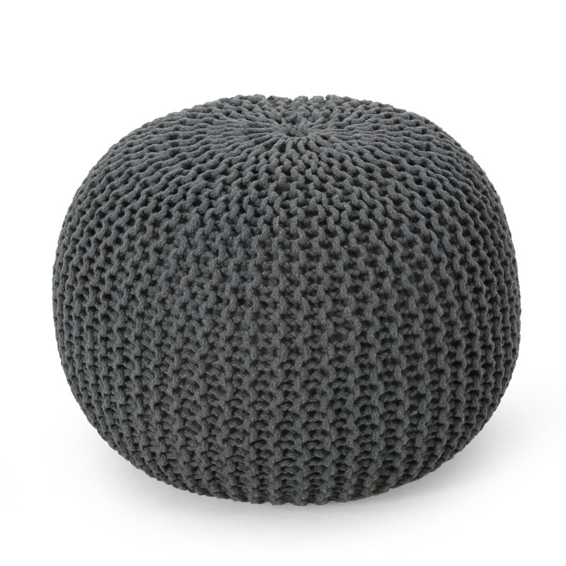 Upholstered Pouf, Gray