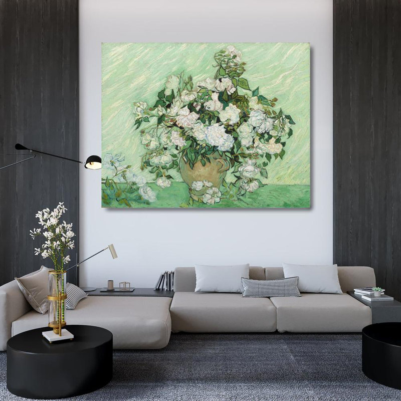 "Roses" par Vincent Van Gogh - Art sur toile tendue avec châssis, H 48 po x l 33 po