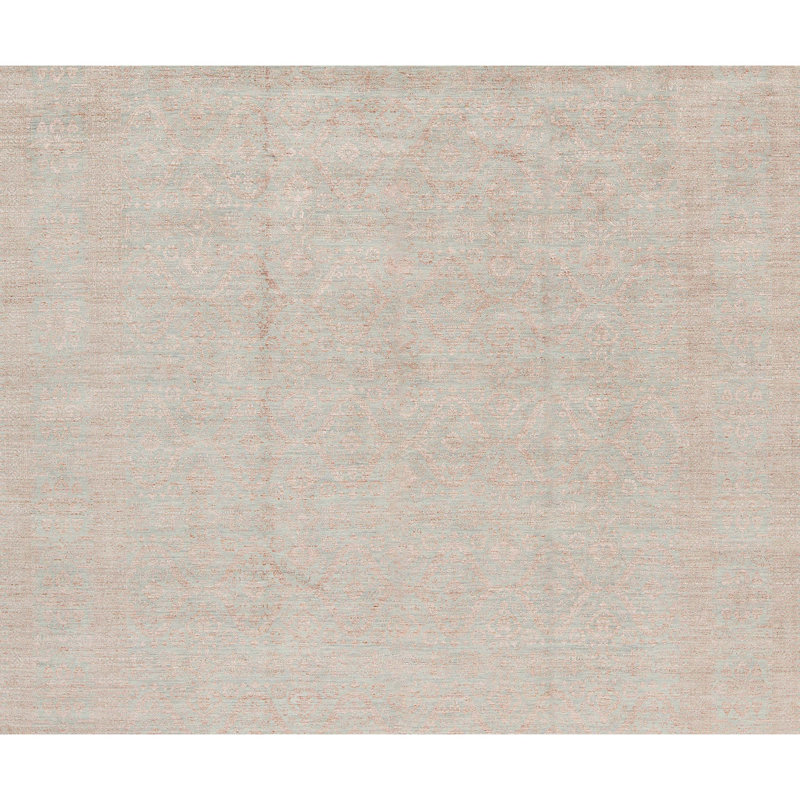 Tapis argent et rouille noué à la main de haute qualité