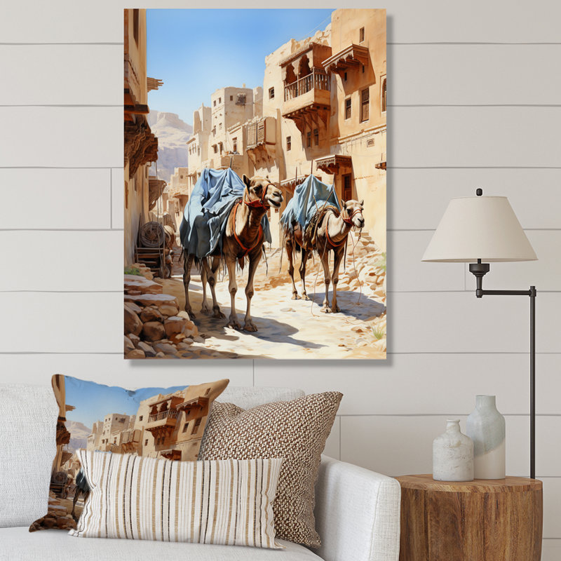 Tashanika Asian Art Silk Road I - reproduction d'art, Impression noire sur toile encadrée, H 20 po x l 12 po x P 1 po