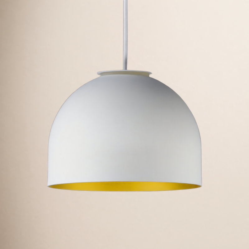 Mabeth 1 - Light Dome Pendant, Gold/White, Gold/White