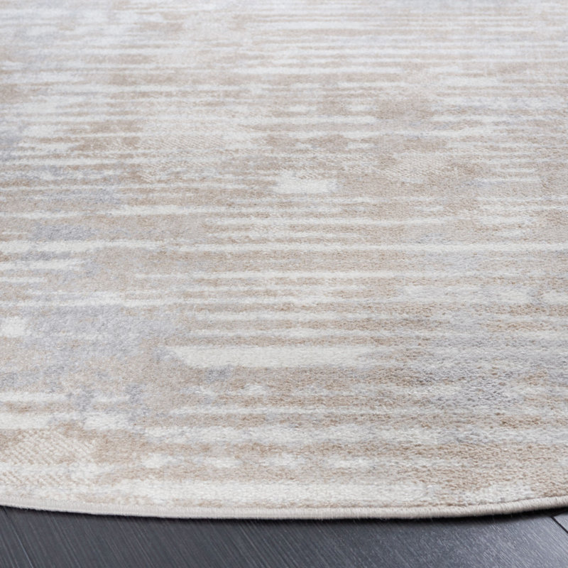 Velauthan Performance Machine Washable Abstract Rug, Round 6'7"