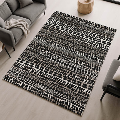 Tapis abstrait lavable à la machine Premium