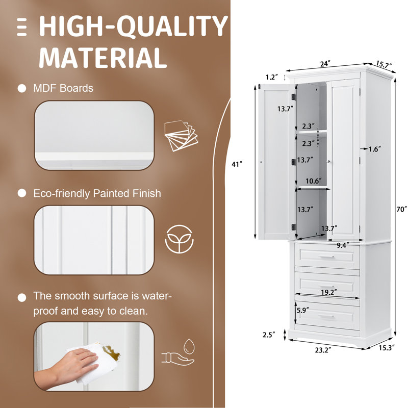 Armoire de salle de bain autoportante