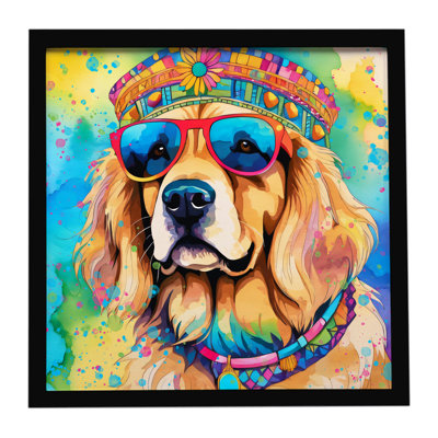 Impression sur toile Golden Retriever Hippie Dawg