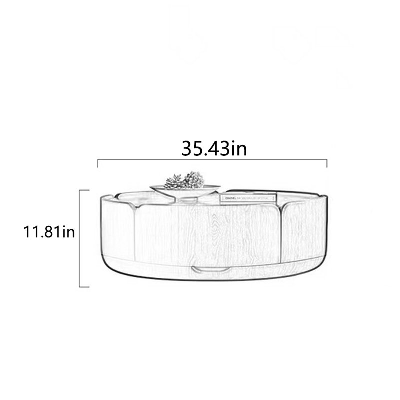 Flower petal shape advanced creative tea table, 11.81" H x 35.43" L x 35.43" W