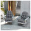 Ensemble de 2 coussins de chaise d'extérieur Adirondack Outsunny