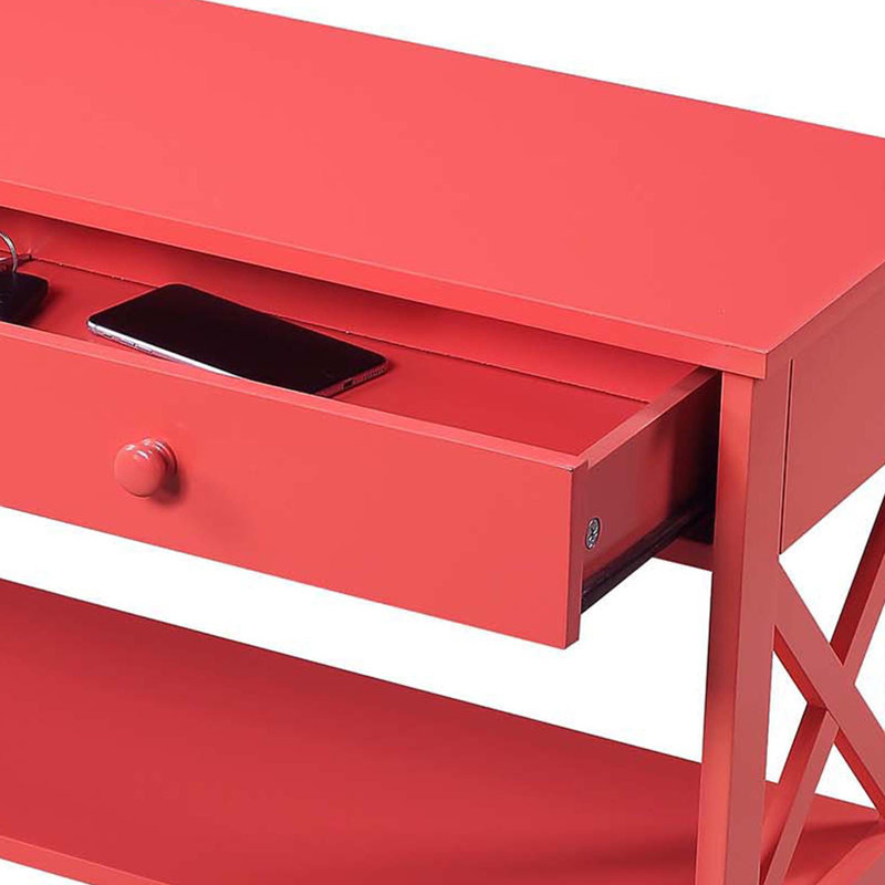 Aafko 39.5" Console Table, Coral, 31.5" H x 39.5" W x 12" D