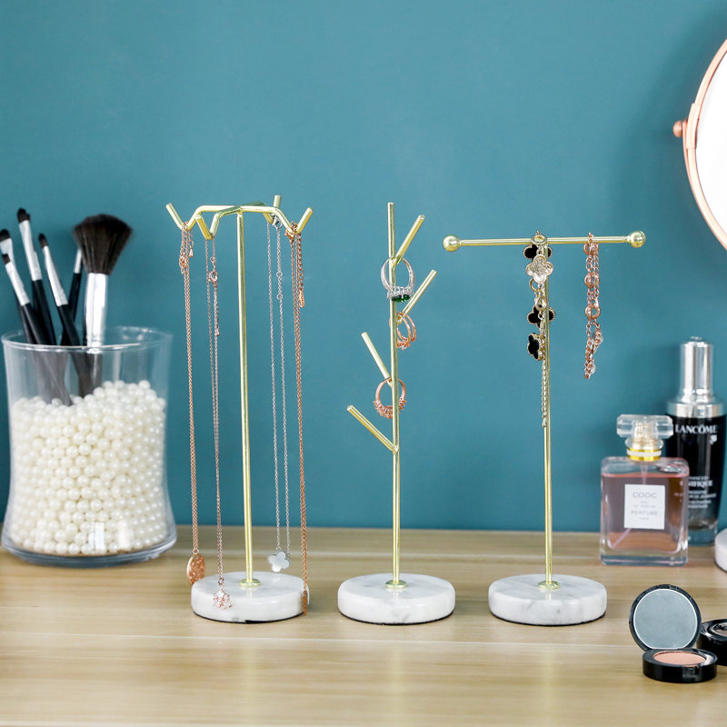 3 Pcs Tabletop Metal Wire Jewelry Stand