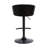 40" Black Faux Leather And Iron Swivel Low Back Adjustable Height Bar Chair With Footrest