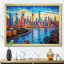 Colourful City Shanghai Popart, reproduction d'art sur toile-396136312-396136315