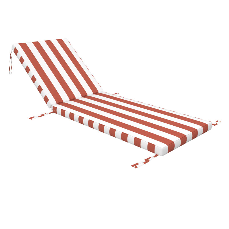 Outdoor Chaise Cushion With Sunbrella Fabric, 24" W x 73" D, Sunbrella® Refuge Coral