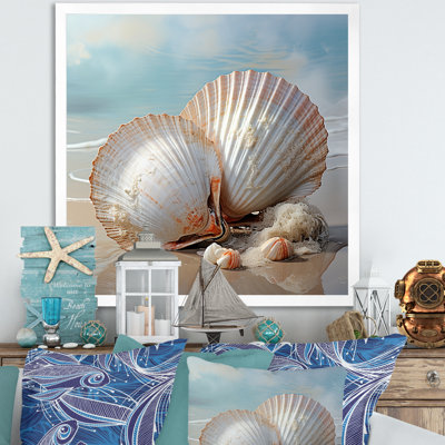 " Minimal White Seashell Photography I "