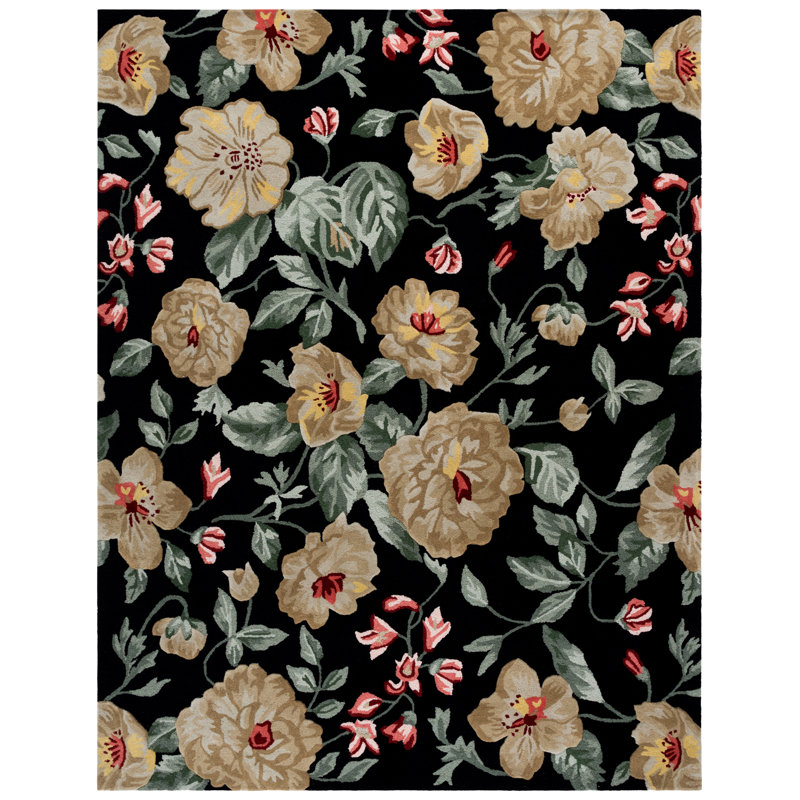 Jardin 275 Hand Tufted Indian Wool Pile Floral Rug, Rectangle 9' x 12'