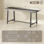 Tables de salle à manger spacieuses, acier MDF noir, industriel rustique pour la maison