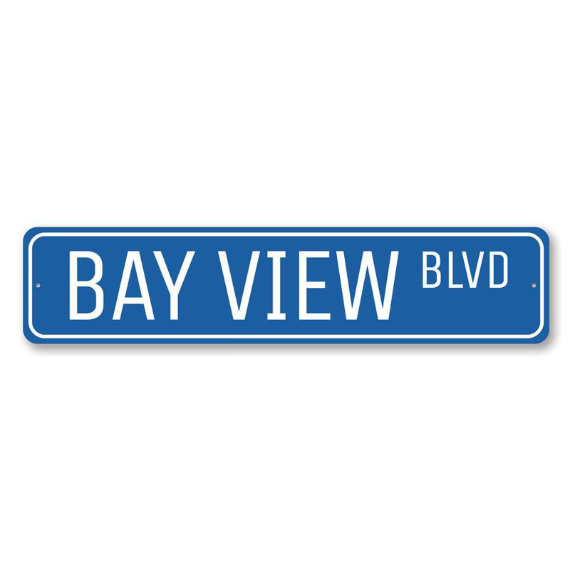 Plaque en aluminium Bay View, H 4 po x l 18 po x P 0,04 po