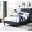 Full Size Bed With Adjustable Headboard, Charcoal Linen, Biscuit Tufting, No Box Spring Needed Luxury Frame, Size, Linen-1663843153