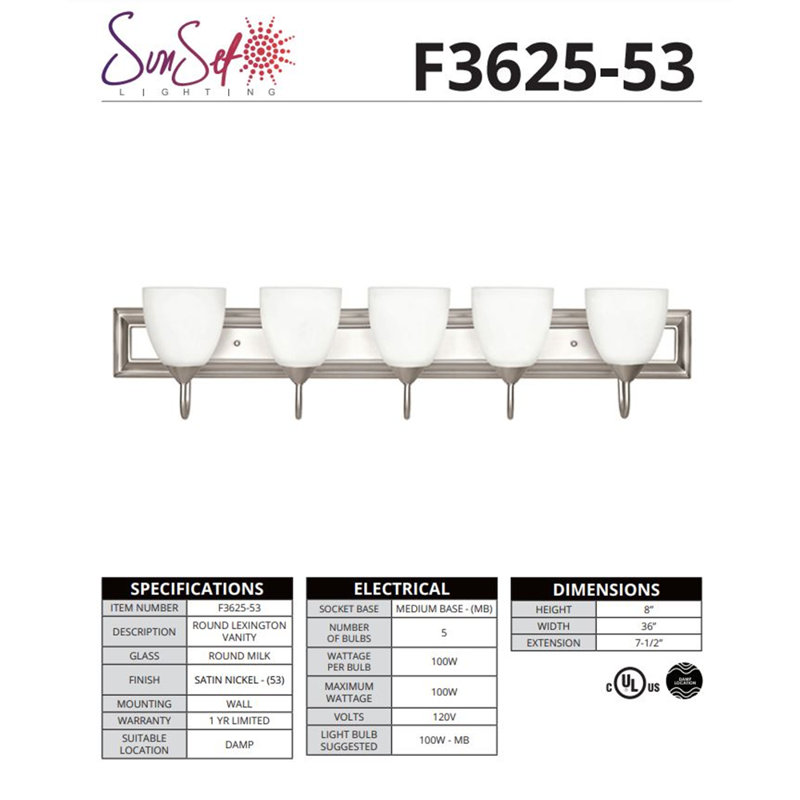 Bofort 5 - Light Dimmable Vanity Light