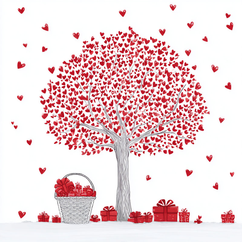 Art mural sur toile Heart Tree, l 40 po x H 40 po x P 1,5 po