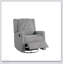 Fauteuil inclinable contemporain pivotant en polyfibre gris foncé avec mouvement manuel, dossier à oreilles et coussin capitonné pour le salon-1057510715