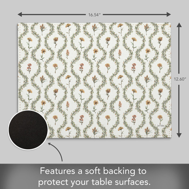 Ensemble de 4 napperons de jardin en cuir vegan luxueux Garden Lattice, Géométrique vert clair