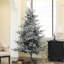 Arbre de Noël artificiel pin 7,5 pi avec 1218 pointes enneigées, support en métal pliable, assemblage facile, arbre de Noël à charnières pour les fêtes à la maison