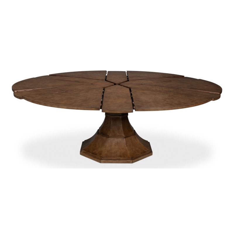 Giselle Round Solid Oak Dining Table, 30"H x 55"L x 55"W