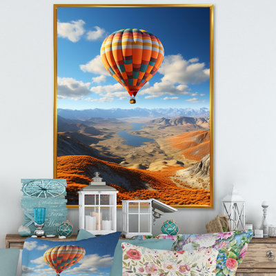 «Orange Hot Air Ballon Horizon II», reproduction sur toile