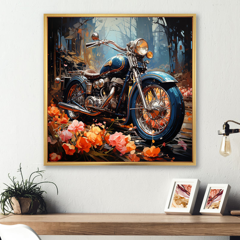 «Expressionist Motor Adventure I», reproduction sur toile, H 30 po x l 30 po x P 1 po, Cadre flottant doré