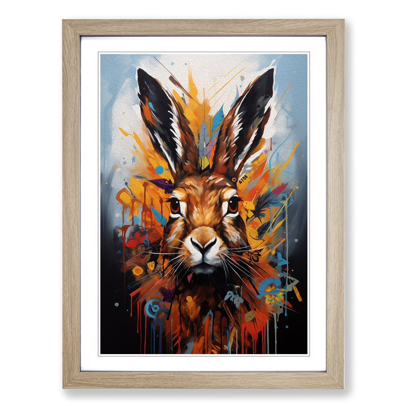 Hare Hard Edge Painting - Framed Print