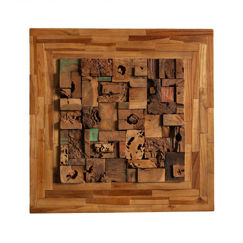 Rustic Abstract Wall Decor on Solid Wood