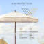Parasol raffiné décontracté en bois massif de 9 pi pour hôtel de charme, salon Vineyard Estate, spa bien-être - Bohème rustique, ivoire-147701115-147701117