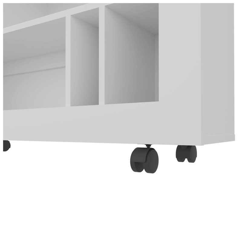 Console en mélamine avec rangement ouvert, Blanc