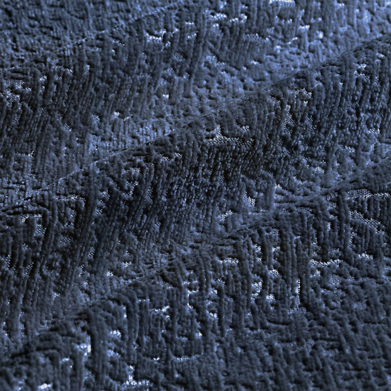 Canapés en chenille bleue - Repose-pieds, Bleu