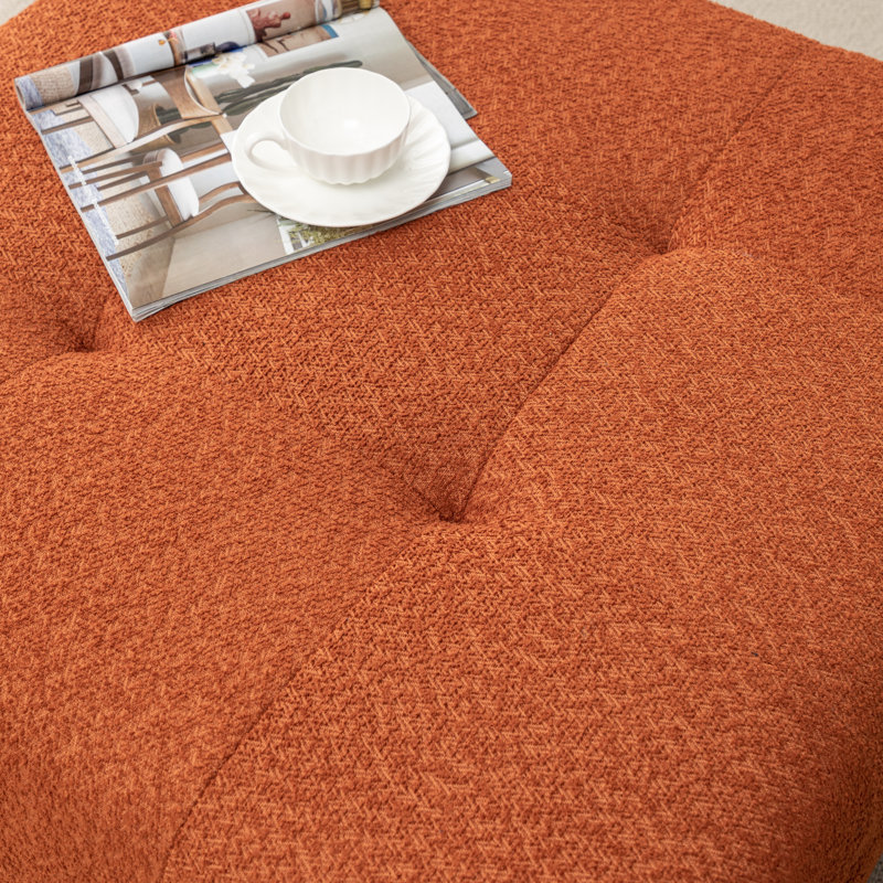 Repose-pieds rembourré Ashyiah, Boucle orange