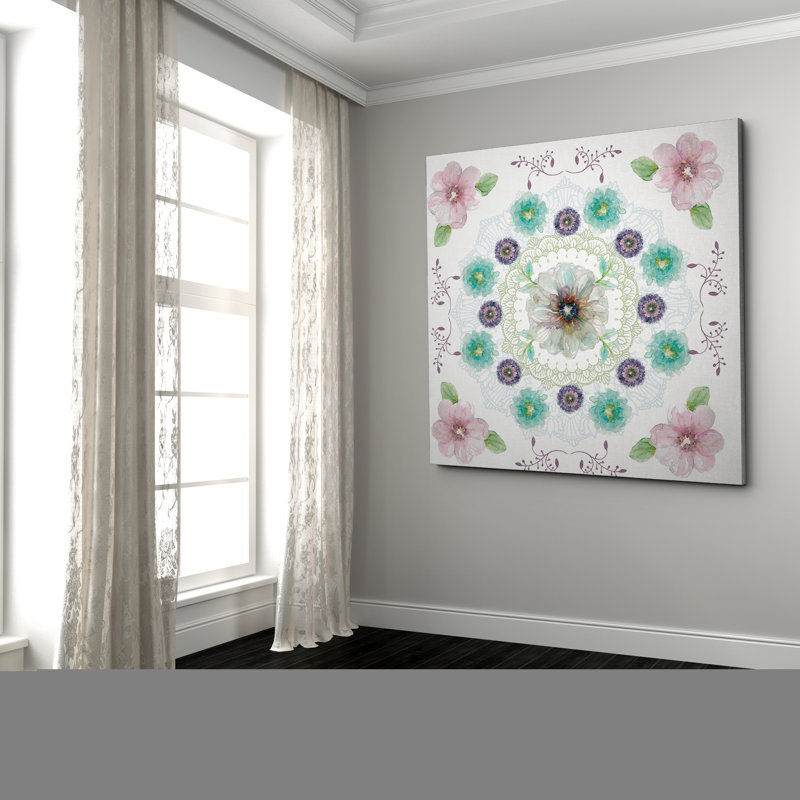 Art floral sur toile Kaléidoscope II, H 24 po x l 24 po x P 1,5 po, Toile tendue