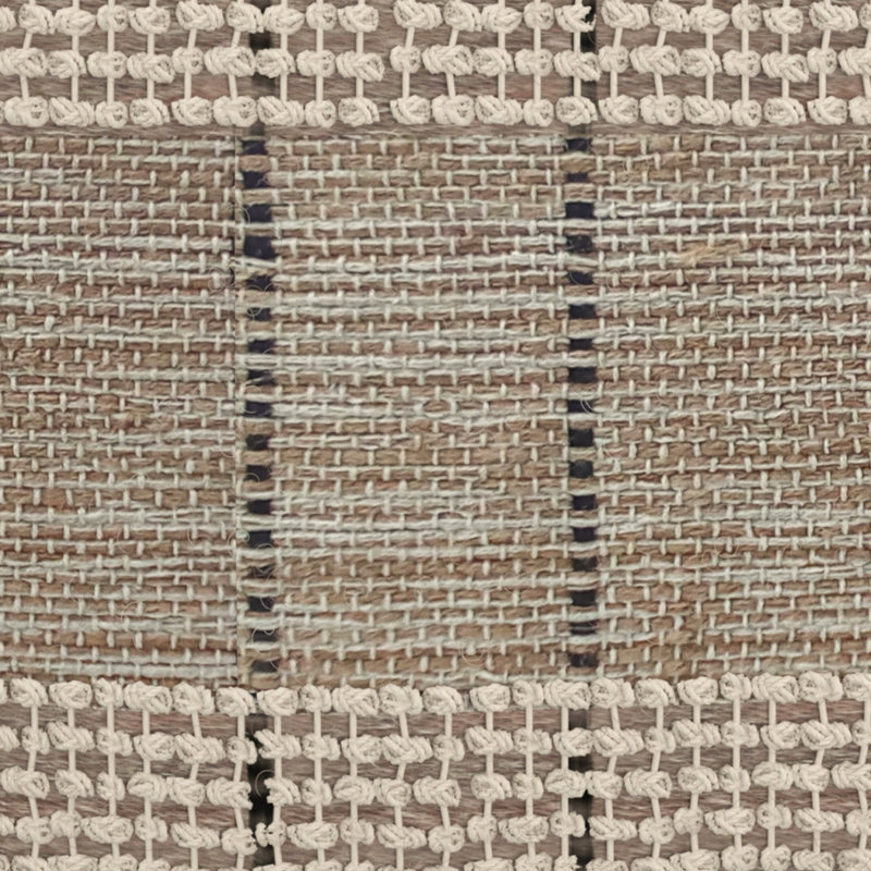 Repose-pieds contemporain en jute et coton tissé à la main de 18 po Elmer