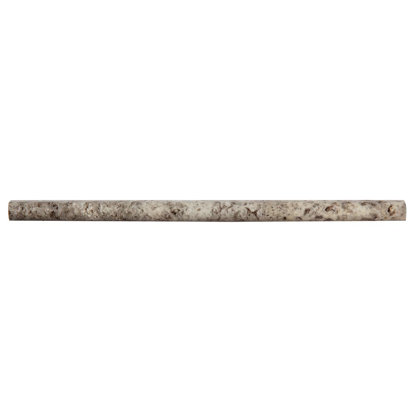 Silver Travertine 12" x 0.5" Polished Marble Pencil Liner Tile Trim in Brown (Set of 10)