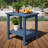 Set of 2 Outdoor 2-Tier HDPE Side Tables, 18 in All-Weather Patio End Tables for Pool, Deck, Backyard, or Indoor Use-1231101057